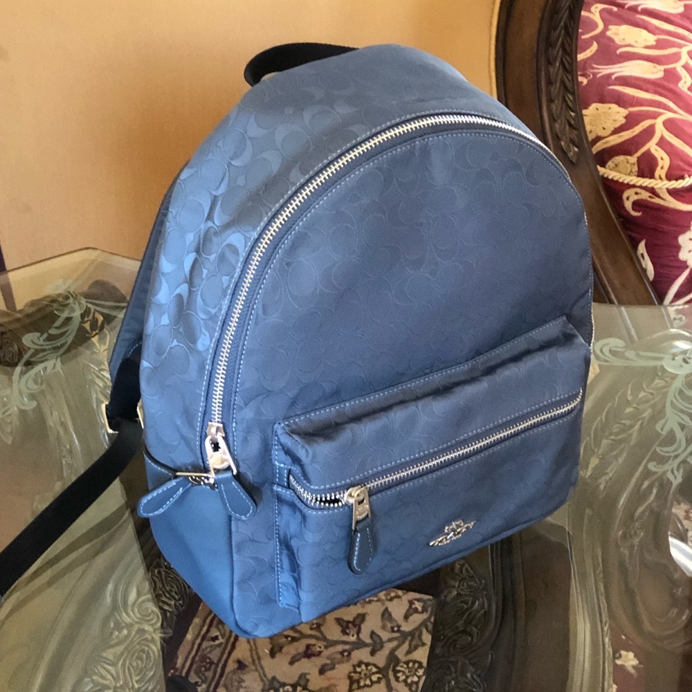 NWT Coach medium Charlie Nylon Signature Backpack - Picture 2 of 7